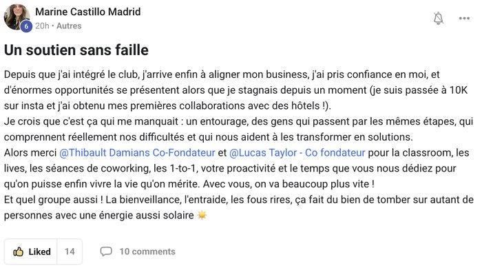 Témoignage client